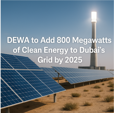 DEWA to Add 800 Megawatts of Clean Energy to Dubai's Grid by 2025